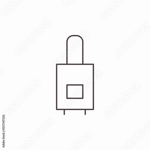 upright luggage bag icon sign vector