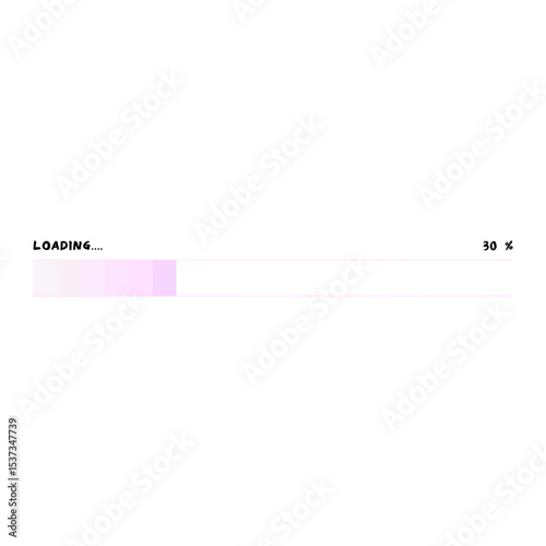 Modern Progress Bar. Purple Gradient Loading Indicator with Percentage for UI and UX Design.