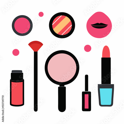 makeup set of icon vector illustration