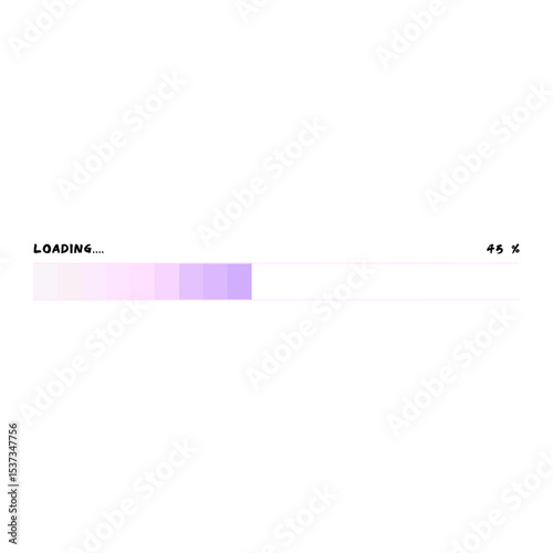 Modern Progress Bar. Purple Gradient Loading Indicator with Percentage for UI and UX Design.