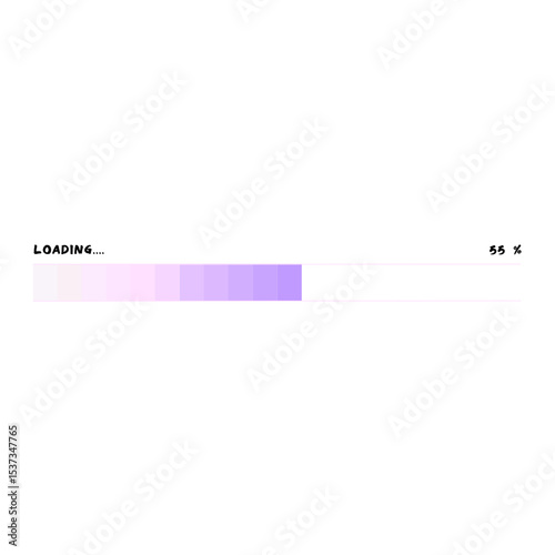 Modern Progress Bar. Purple Gradient Loading Indicator with Percentage for UI and UX Design.