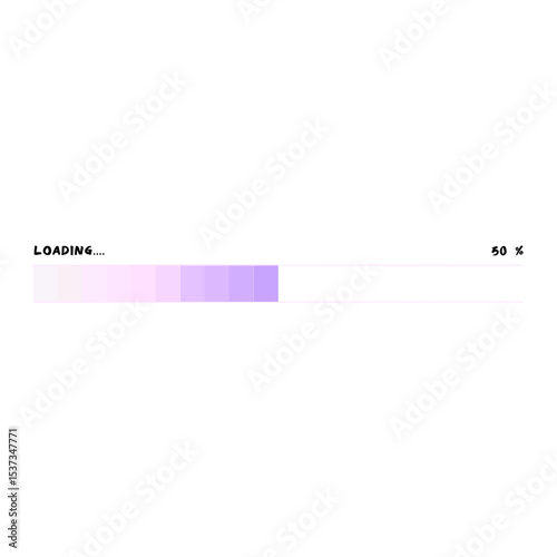 Modern Progress Bar. Purple Gradient Loading Indicator with Percentage for UI and UX Design.