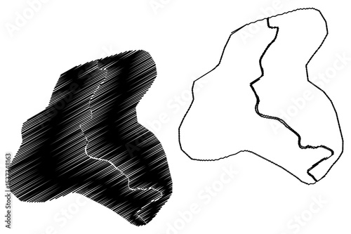 Francistown City (Republic of Botswana, North-East District) map vector illustration, scribble sketch City of Francistown map
