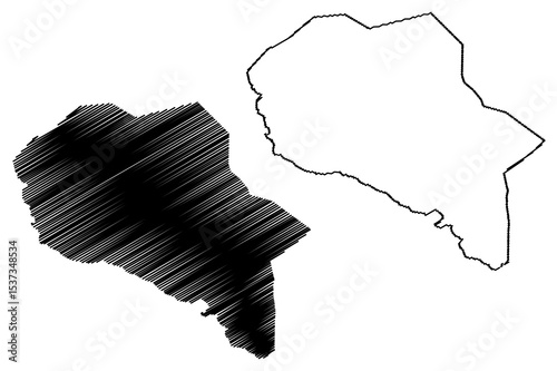 Goma City (Democratic Republic of the Congo, Congo-Kinshasa, Zaire, DR Congo, North Kivu Province) map vector illustration, scribble sketch City of Goma map
