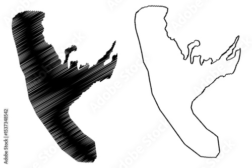 Bukavu City (Democratic Republic of the Congo, Congo-Kinshasa, Zaire, DR Congo, South Kivu Province) map vector illustration, scribble sketch City of Bukavu map