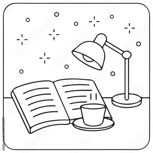 bold and easy Cozy Spaces coloring book pages, Cozy Spaces  coloring book, bold and easy coloring pages, coloring book, line art, illustration, victor, black and white
