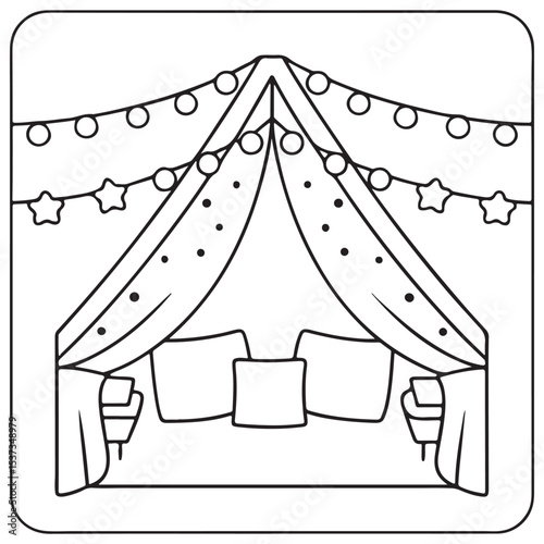 bold and easy Cozy Spaces coloring book pages, Cozy Spaces  coloring book, bold and easy coloring pages, coloring book, line art, illustration, victor, black and white