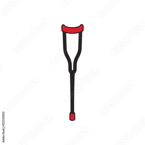 icon of a crutch tip with red rubber base designed