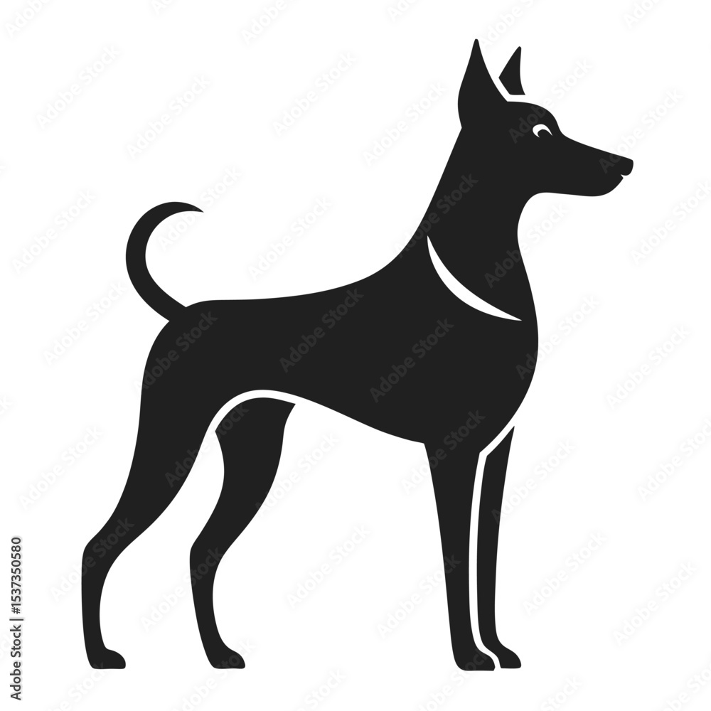 Obraz premium Dog silhouette on white background simple vector graphic design
