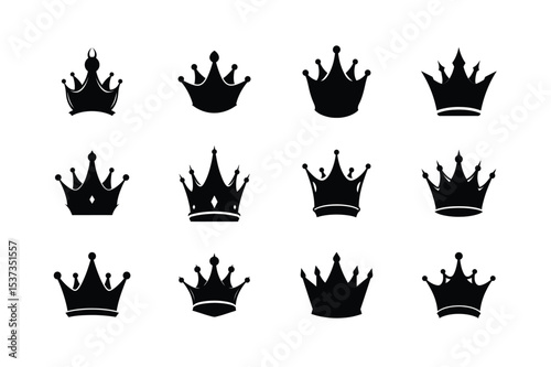 set of crowns vector