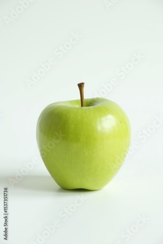 Green apple on white background