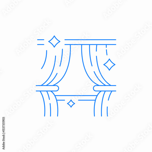 clean fresh curtains icon sign vector