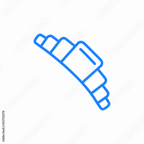 croissant side view icon sign vector