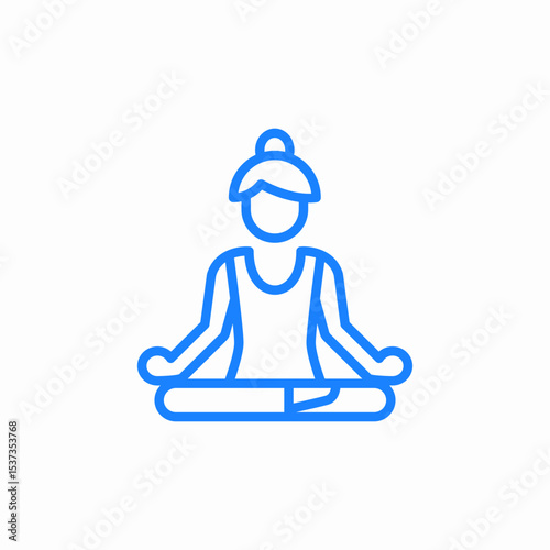 meditating female icon sign vector