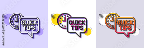Quick tips line icon. Halftone dotted pattern. Gradient icon with grain shadow. Helpful tricks sign. Tutorials symbol. Line quick tips icon. Various designs. Vector