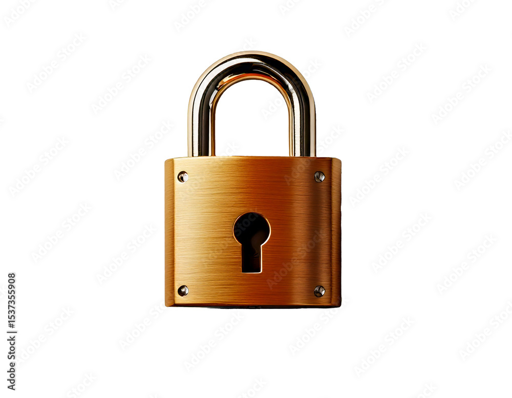 Naklejka premium Lock icon isolated on a clean white background, featuring a bold design with sharp, high-resolution details. The edges are crisp and precise, emphasizing simplicity, clarity, and modern minimalistic s