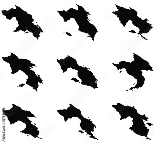 Papua New Guinea map black silhouette vector style with white background
