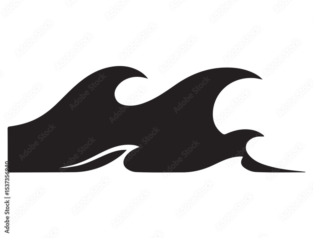 Obraz premium SEA WAVE SILHOUETTE