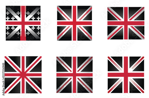 Union Jack Flag Icon Set