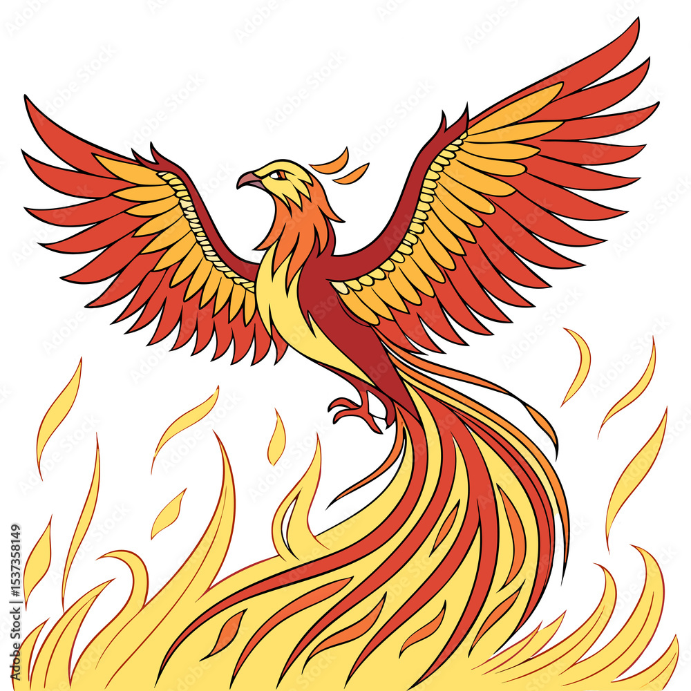 Fototapeta premium mystical phoenix flames transparent 