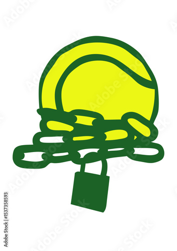 tennis balle chaine cadenas enchaine logo sport