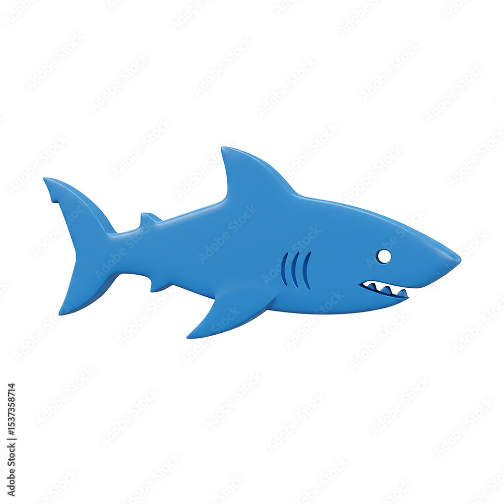Fototapeta premium Blue shark cartoon illustration