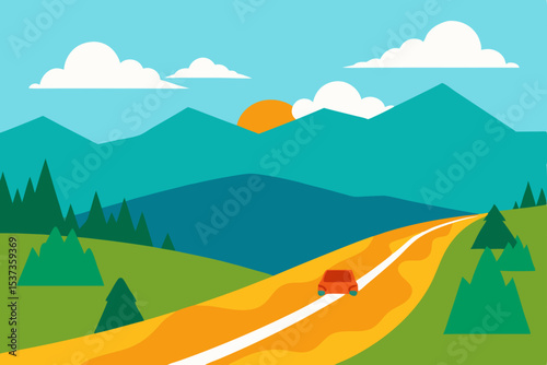  summer road trip view from hilltop