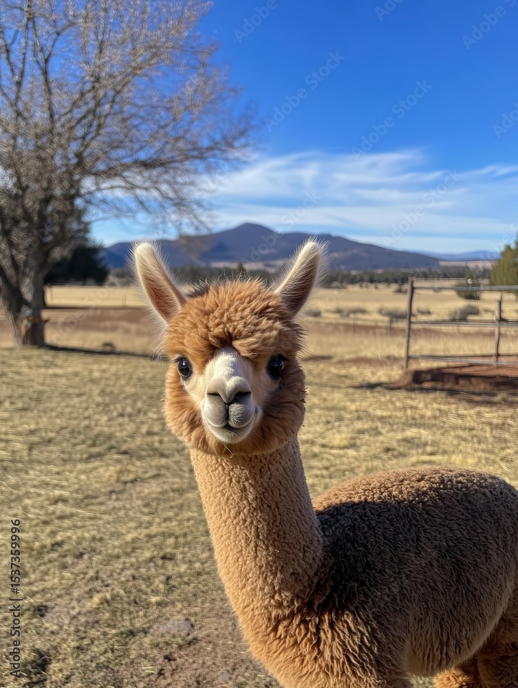Obraz premium Alpaca close-up look at the camera