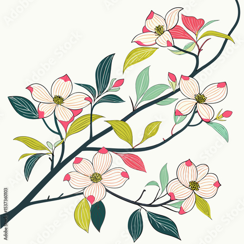 abstract floral background with creeping dogwood