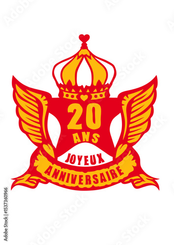 20 ans couronne roi reine fete anniversaire