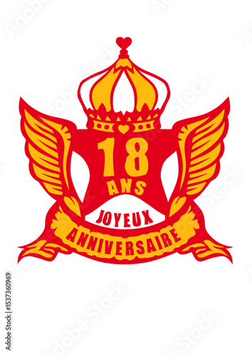 18 ans couronne roi reine fete anniversaire
