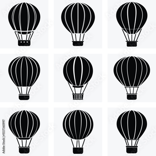 A vibrant vector illustration of a hot air balloon flying through a colorful sky captures the fun and freedom of adventure and travel
