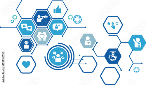 Influencer telling brand's story, banner web icon for business and social media marketing, Celebrity, Character, Reviewer, follower, trust and Sincerity. Minimal vector.