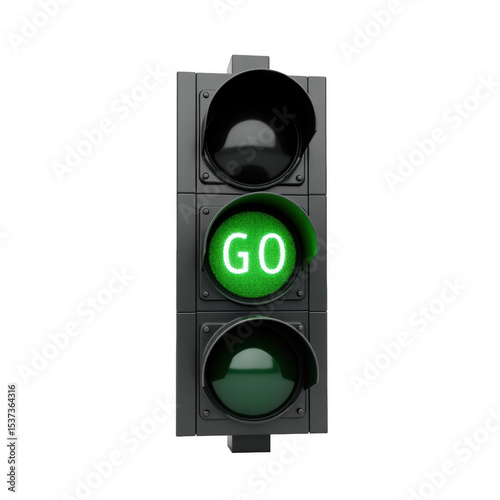 Green traffic light displaying 