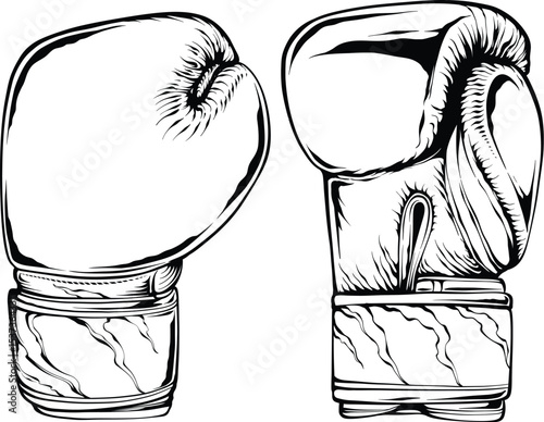 Line Art Illustration Boxing Gloves.eps
