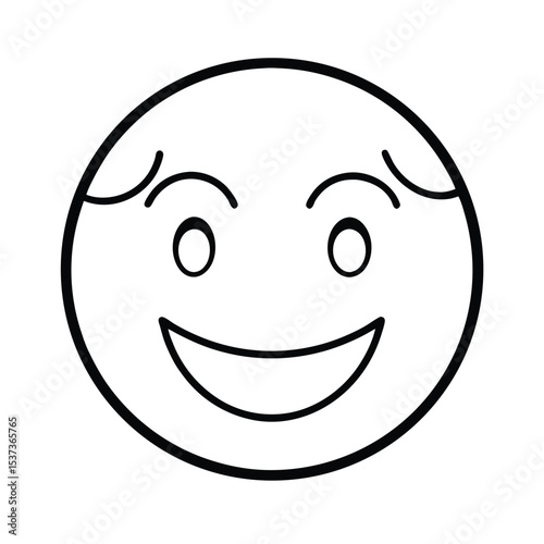 High resolution smiling face emoji vector graphic for digital and print use