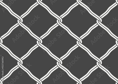 Chain Link Fence Pattern Vector – Seamless Metal Wire Mesh Design on Dark Background
