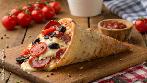 Delicious Pepperoni & Olive Pizza Cone: Gourmet Pizza Recipe Inspiration