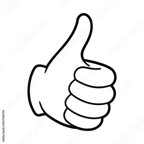 High quality vector graphic of a hand giving a thumbs up gesture perfect for positive feedback approval and success illustrations