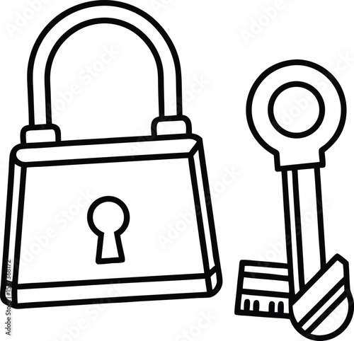 Lock and Key Design Set – Isolated Vector Objects and Icons
