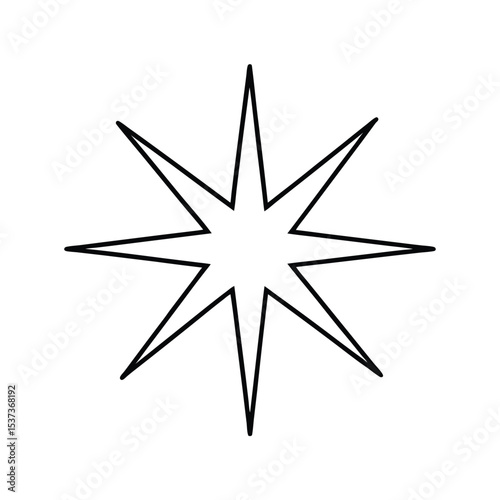 Bright star a stunning vector illustration of a single shining star with detailed rays