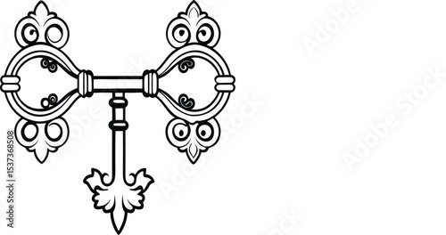Elegant Old Door Keys – Retro Style Golden Vector Icons
