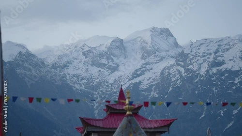 Wallpaper Mural Majestic Himalayan peaks surrounding Kalpa village, serene mountain landscape in golden light, 4k video Torontodigital.ca