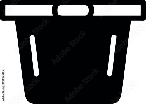 Trash Bin Icon Silhouette – Minimal Black Garbage Basket

