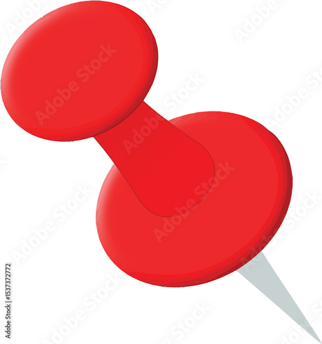 Red Push Pin Illustration A Simple, Clean Design Element