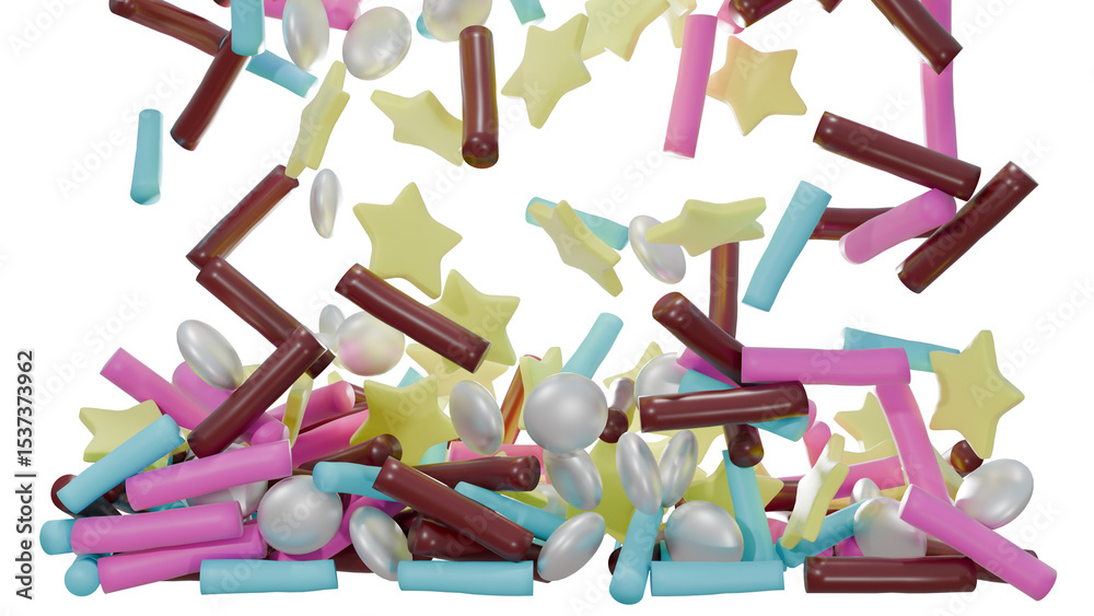 Fototapeta premium vivid sprinkles splash on the transparent background 