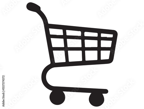 SHOPPING CART ICON SILHOUETTE