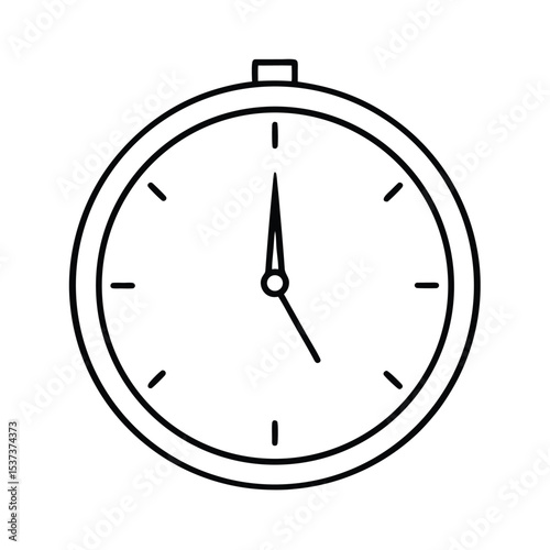 Detailed vector illustration of a clock striking twelve o clock