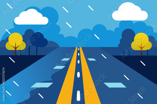  rainy road to the city
