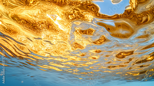 Golden Hour Underwater Sunlights Embrace on Waters Surface isolated on transparent background